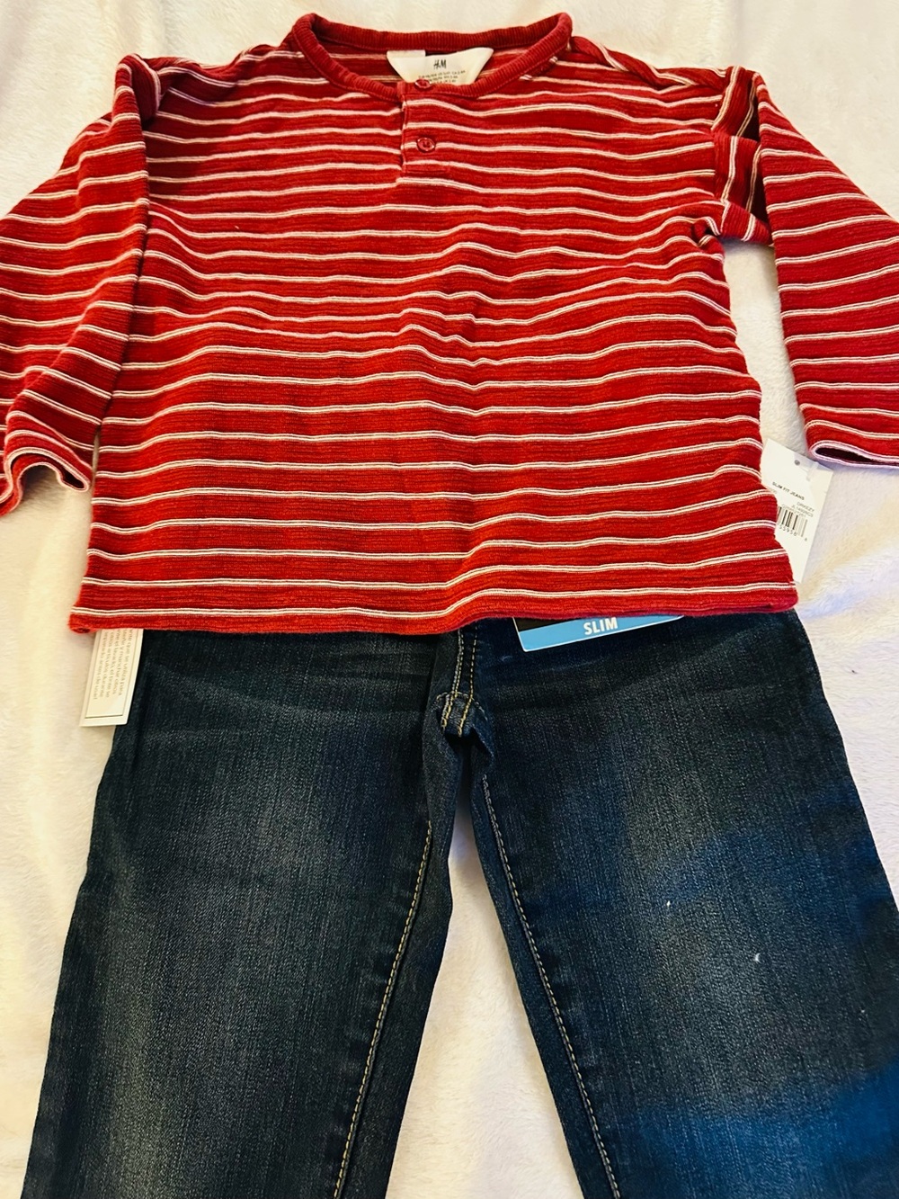Jordache Pants &
Red Kids Cardigan Set
